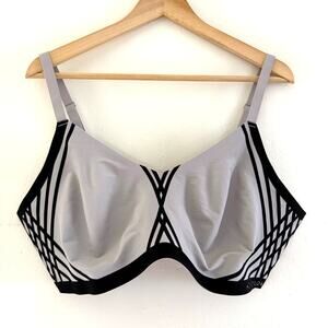 Honeylove Bra‎ Wireless Women's Size 3X Velour Combo Crossover Gray No Padding